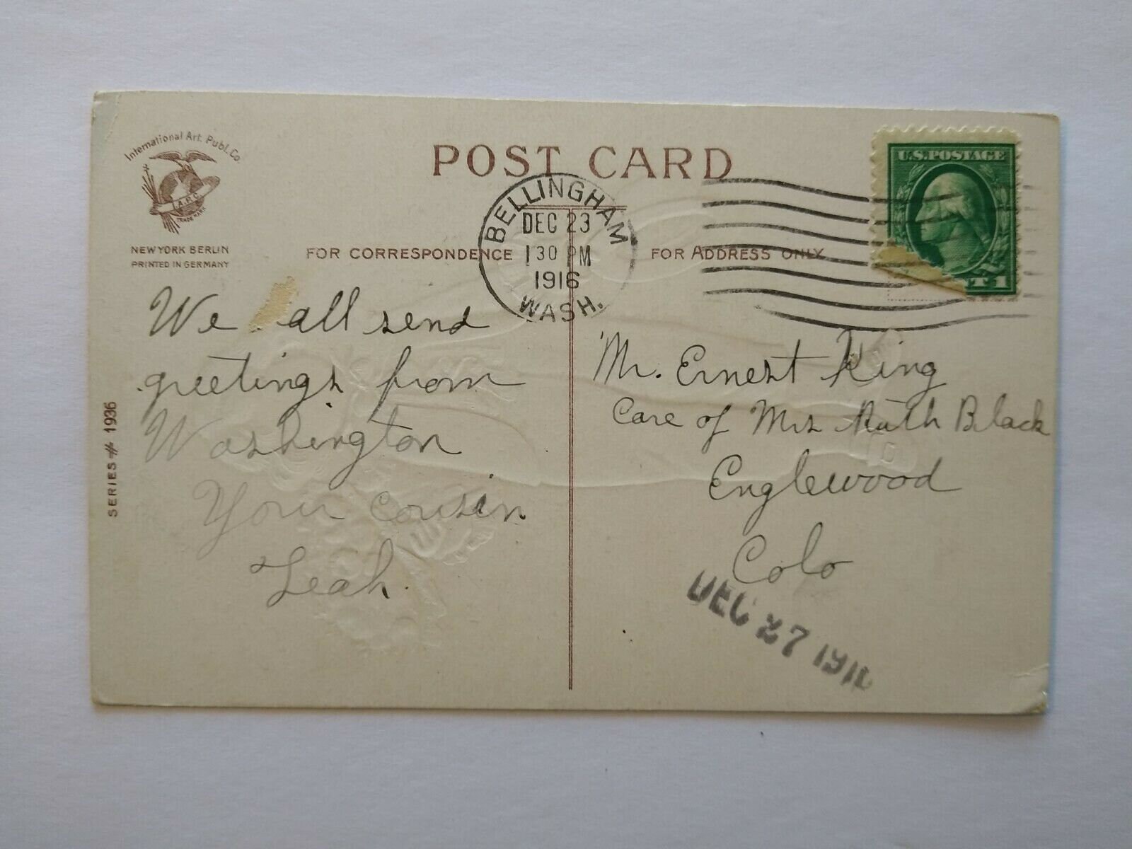 New Year Postcard Ellen Clapsaddle Ser 1936 Boy Flowers Hat | Etsy