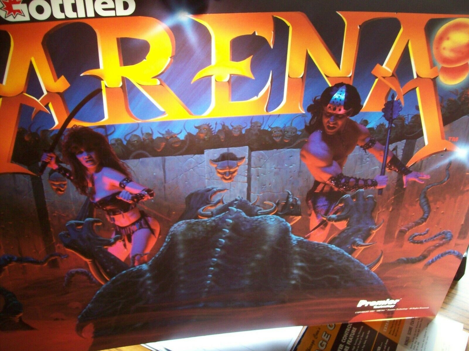 Arena Pinball Machine Translite Artwork Sheet Original NOS Etsy