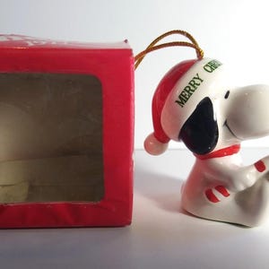 スヌーピー ビーグル犬 クリスマスツリーオーナメント ピーナッツ 1977年 磁器フィギュア 箱付き