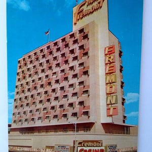 Fremont Casino Hotel Carte postale Las Vegas Nevada Voitures anciennes Salle de jeux Chrome Cadeau unique