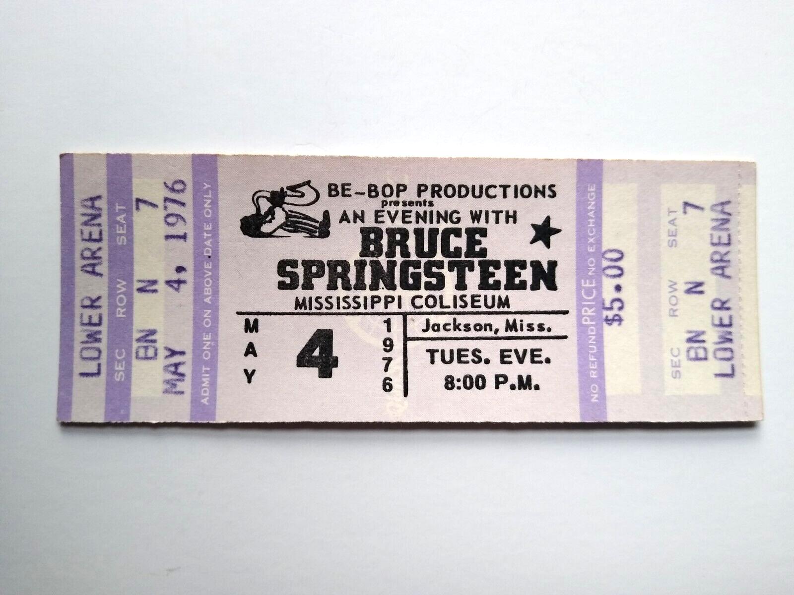 Bruce Springsteen Concert Ticket Coliseum Jackson MS Original 1976