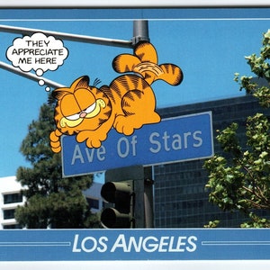 Garfield Cat Postkarte Los Angeles California Ave Of Stars Jimfunke Retro 1970s