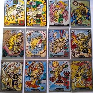 Astrology Horoscope Fantasy Postcards Richard Mbelle Dipanda Set Of 12 RMD Signs Unique Gift