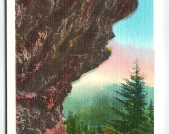 Alum Cave Bluffs Great Smoky Mountains TN NC Linen Postcard 531 Asheville 44638