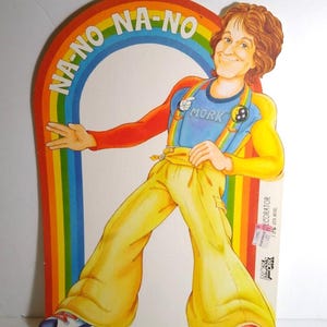 Mork From Ork Robin Williams 1979 Original Diecut Wall Artwork Retro Mod Rainbow