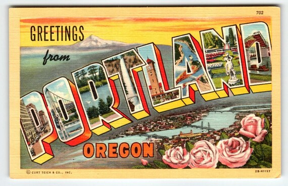 Carte Postale Ancienne Portland Oregon – Pont Saint-Jean – Photo Réelle Vintage 1940