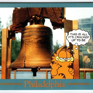 Garfield Cat Postkarte Philadelphia Pennsylvania Liberty Bell Jim Davis 1978