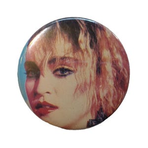Madonna Badge Pinback BIG Button Original Vintage Pop Dance Music Early Image Unique Gift