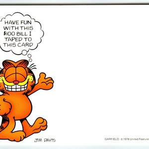 Garfield Cat Postkarte Have fun with this Bill Jim Denim 1978 Orange Kitty Postkarte