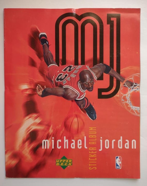 Michael Jordan Upper Deck Basketball Sticker Album Book + 5 Packs 