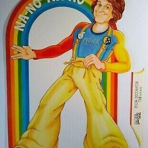 Robin Williams Mork And Mindy Show Original Diecut Display Robin Retro Rainbow 1979 UNUSED Unique Gift
