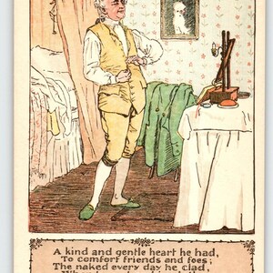 Artist signed R.C. Randolph Caldecott Postcard Gentle Heart Man Elegy Mad Dog