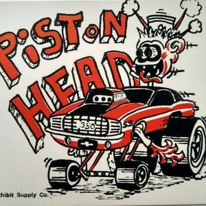 Hot Rod Postcard 350 Piston Head Car Beatnik Monster Custom Racer Coin-Op Card Unique Gift