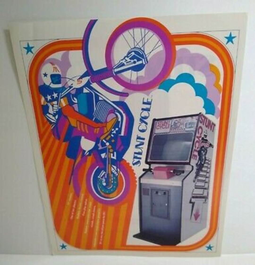 Stunt Cycle Arcade FLYER Original 1976 Retro Video Game Paper Etsy