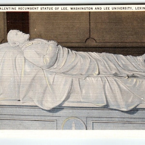 Statue Von Robert E. Lee Washington Lexington Virginia Postkarte Leinen Mid Century