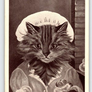 Gekleidet Katze Pat-A-Cake Bäcker Mann Tuck Serie 5629 G.L. Barnes Kätzchen Fantasie