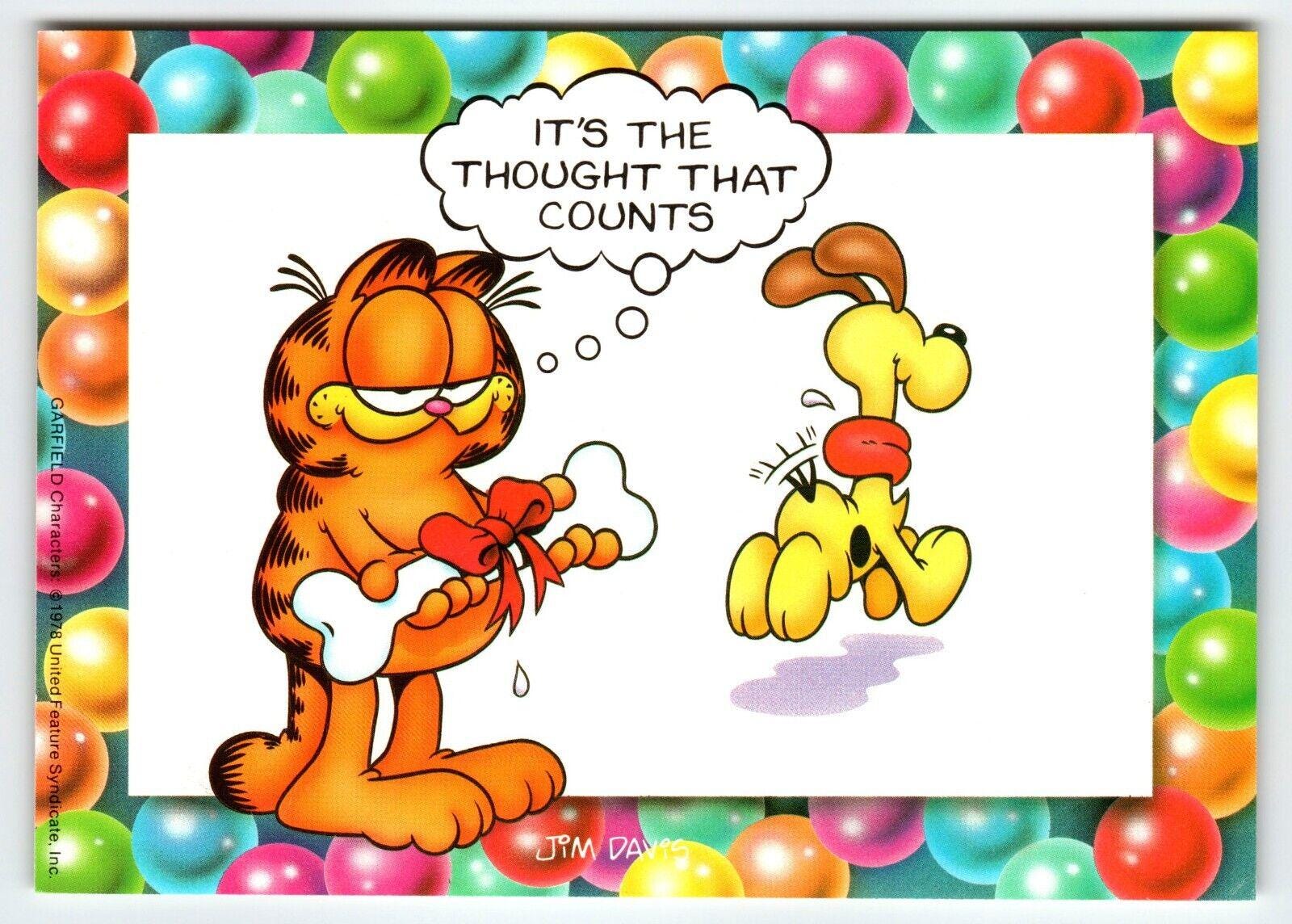 Signed Garfield & Odie Postcard, Jim Davis Comic Art 1978 - Etsy
