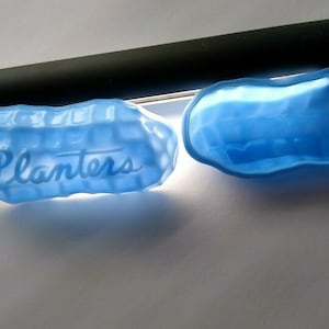Mr Peanut Hard Plastic Nut Shaped Candy Container Planters Embossed Blue 1950s Gift For Mom