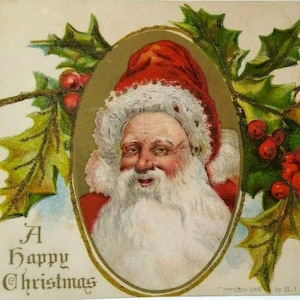 Santa Claus Christmas Postcard Glitter 1906 Metropolitan News Ser 800 Robbins Unique Gift