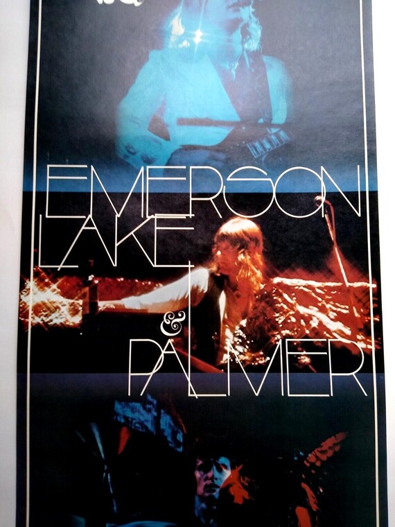 Emerson Lake & Palmer Band Poster Original 1975 Prog Art Rock