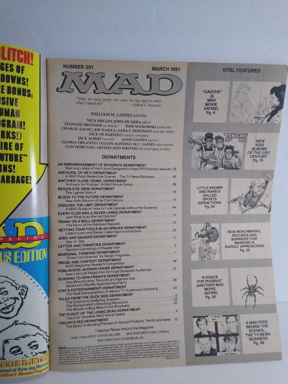 MAD Magazine #301 Comic Book 1991 Vintage New Kids on the Block