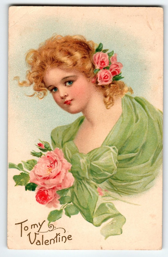 アンティーク 1900 年代 ラファエル・タック バレンタイン ポスト
