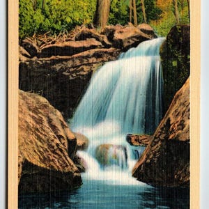 Two Rock Water Falls Roaring Fork Creek Great Smoky Mountains Line Postkarte Einzigartiges Geschenk