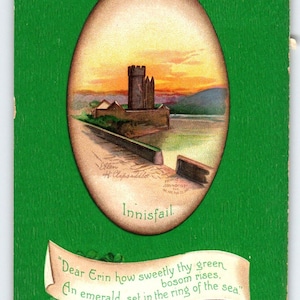 Carte postale Saint-Patrick Château d'Innisfail Ellen Clapsaddle signée Allemagne 1254