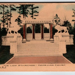The Lion Staircase Lakewood Georgian Court New Jersey carte postale indivis NJ cadeau unique