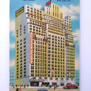 Hotel Dixie Postcard Building New York City Old Cars NYC 43rd St Plantation Room Unique Gift