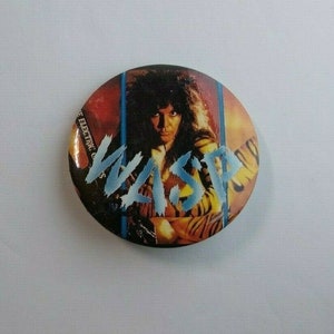 Wasp Band Vintage 1986 Badge Button Pin Pinback Heavy Metal Hard Rock Licensed Unique Gift