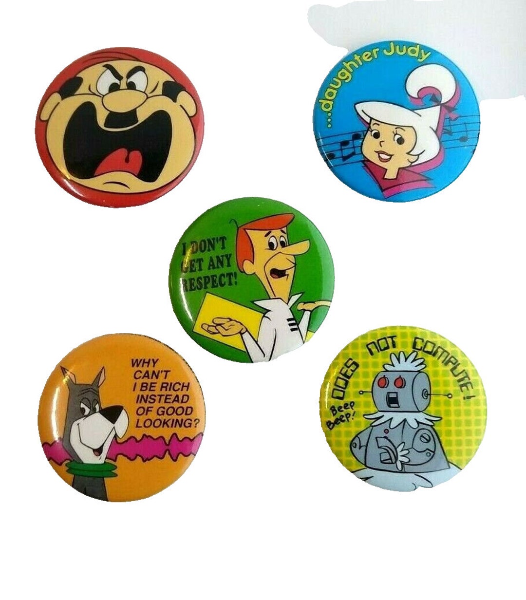 5 Jetsons Pinback Button Badges 1983 Original Licensed Pins Astro Judy ...