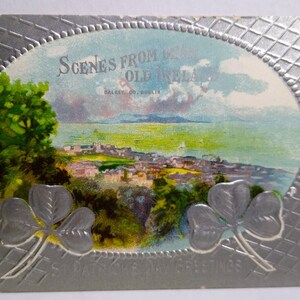 Carte postale de la Saint-Patrick, John Winsch, coulisses de la vieille Irlande, argent 1914, cadeau unique