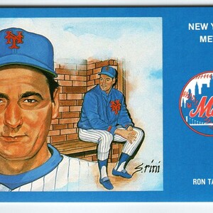 1969 NY Mets Baseball Postkarte Susan Rini Ron Taylor Unbenutzte Limitierte Auflage Einzigartiges Geschenk