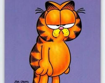 Vintage 1978 Garfield Artist Card Postcard by Jim Davis - Dutch