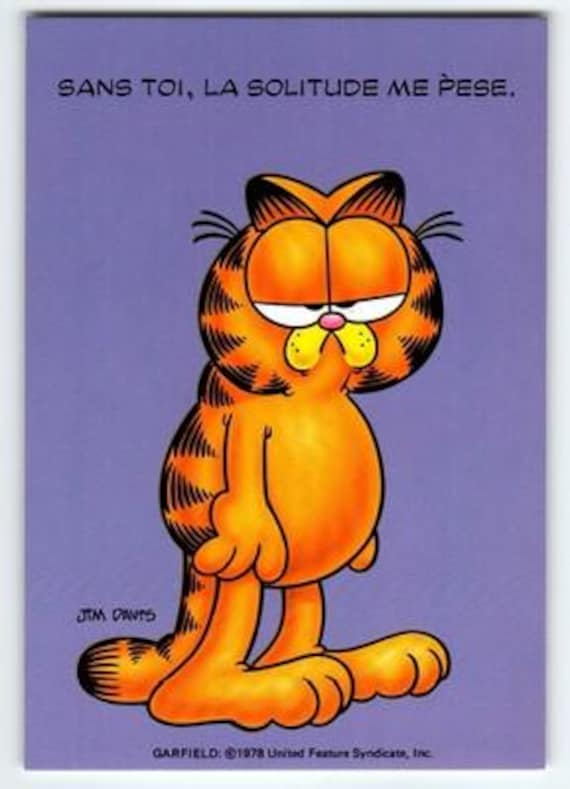 Vintage 1978 Garfield Artist Card Postcard by Jim Davis - Dutch