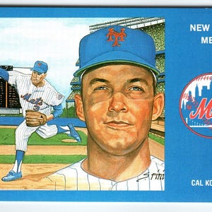 Carte postale 1969 NY Mets Baseball Susan Rini Cal Koonce inutilisée édition limitée cadeau unique