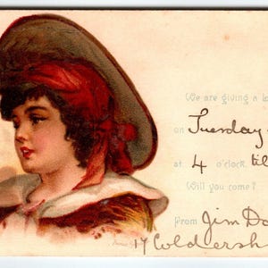 Frances Brundage Postkarte Kommende Männer Studien Von Jungen Roter Schal Kind Tuck 1540