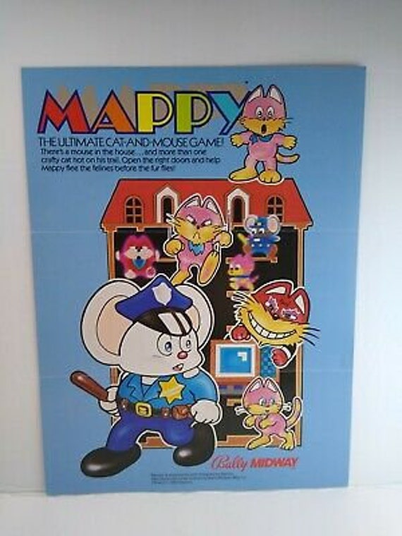 Mappy Arcade Flyer Original 19 Retro Video Game Art Promo Etsy Uk