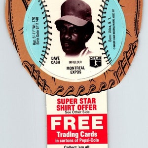 Pepsi-Cola Baseball Trading Card 1977 Dave Cash Montreal Expos MLB Trade Vintage Unique Gift