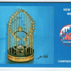 1969 NY Mets Baseball Postkarte Susan Rini WM Trophy Unbenutztes Unikat Geschenk