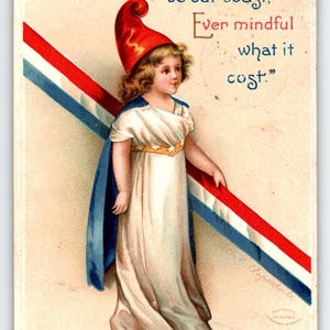 4th Of Juli Postkarte Künstler Ellen Clapsaddle Vaterländisches Mädchen 2936 signiert