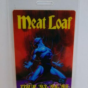 Meat Loaf Vintage Original Laminated Backstage Pass VIP Concert Tour 1993-1995 Music Gift Unique Gift