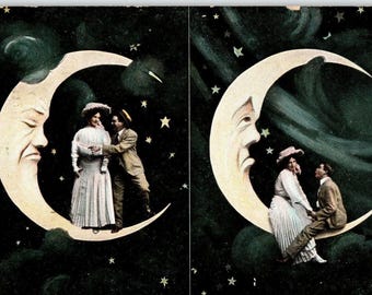 Romanze auf dem Mond Postkarte