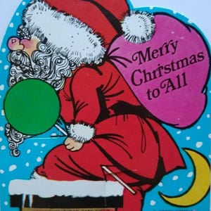 Père Noël Noël sucette sucette découpée carte E Rosen vacances rétro cadeau unique