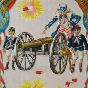 Uncle Sam Fires Cannon Fireworks Children 4th Of July Postcard Series 258 Unused Unique Gift