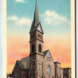 Carte postale Église méthodiste commémorative Greene, Roanoke, Virginie, cadeau unique en lin, VA