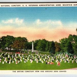 Tennessee Mountain Home Carte postale de cimetière de l'administration américaine des anciens combattants Linge de maison Cadeau unique