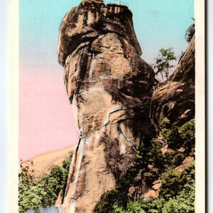 Chimney Rock Carte postale en lin de 225 pieds de haut pour l'ouest de la Caroline du Nord, cadeau unique NC