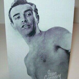 Sean Connery Shirtless Postcard Unused Vintage Actor Arcade Card Original NOS Unique Gift